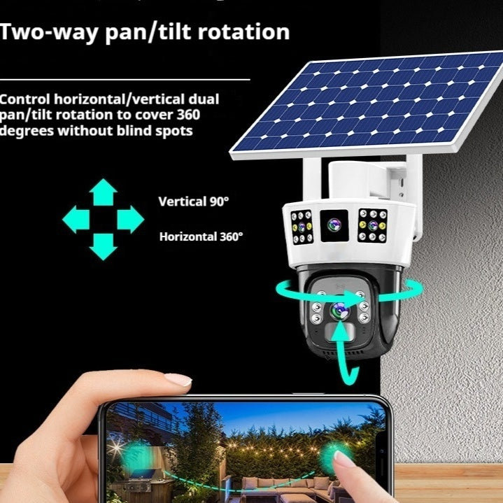 Three-Lenses Solar 4G Camera