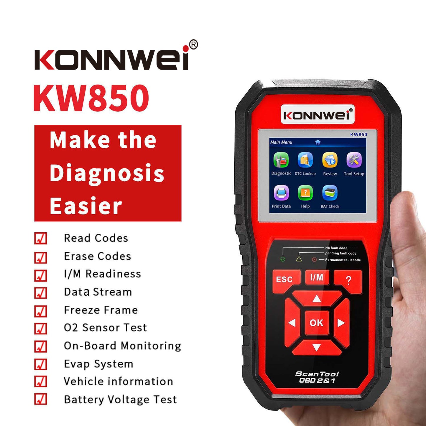 Car engine fault code detector scanner