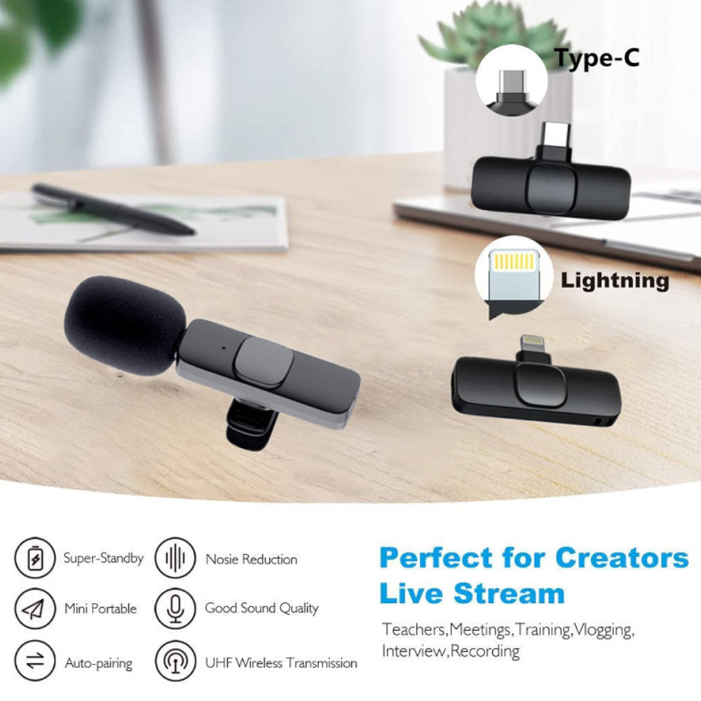 Wireless Microphone Portable Audio Video Recording