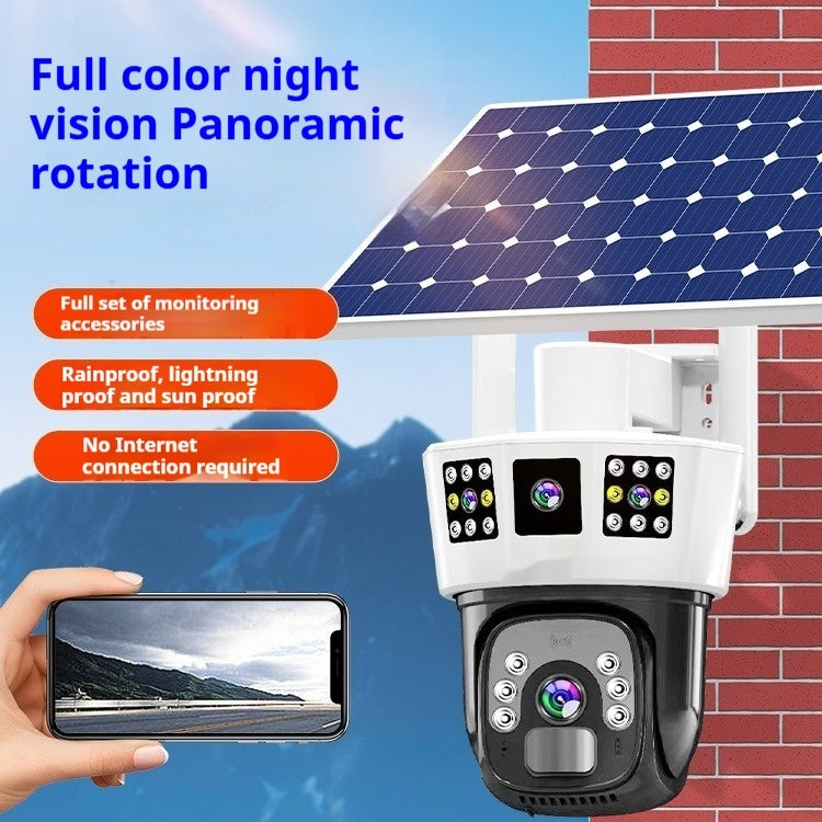 Three-Lenses Solar 4G Camera