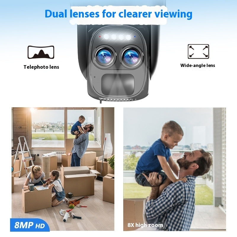 Dual Lenses Solar Camera 4G/Wifi Full Color Night Vision