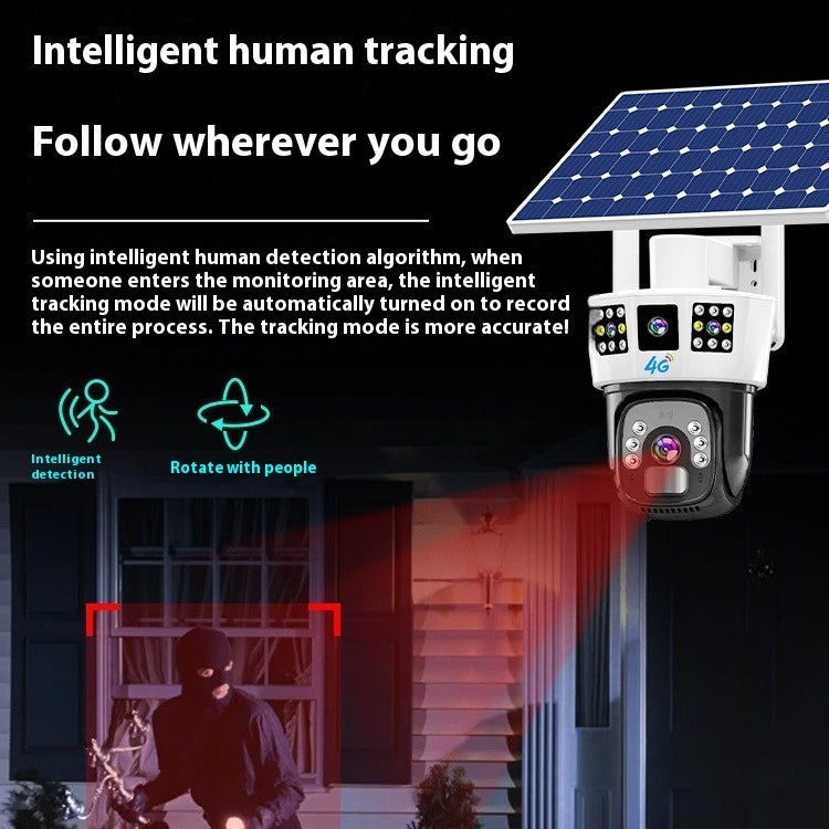 Three-Lenses Solar 4G Camera